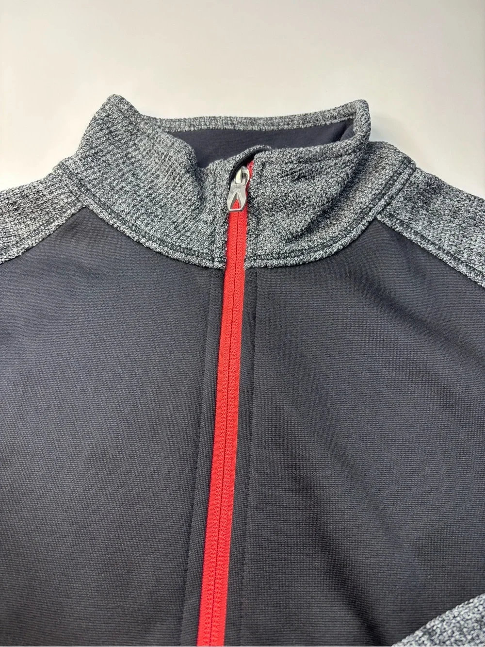 Spyder Kids Black “Bandita Stryke” Jacket with Gray Accents & Red Zipper Size L